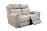 Leather Italia Royce Collection Power Reclining w/ USB Charging Port Cream Color