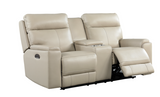 Leather Italia Cambria Collection Power Reclining,Power Headrest, Lay Flat, & USB port Taupe Color