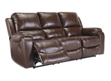 Ashley U33301 Rackingburg Reclining Sofa & Loveseat Leather Mahognay