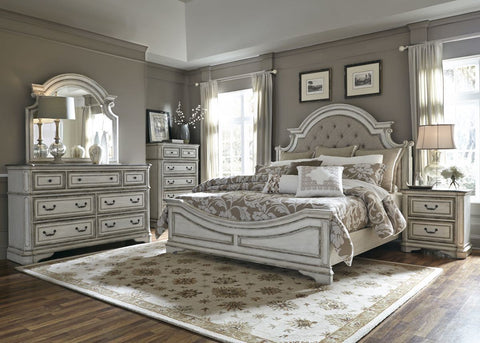 Liberty 244BR Magnolia Manor King Bedroom Group Antique White