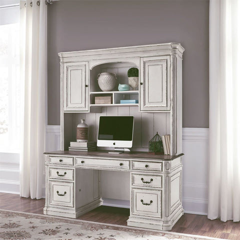 Liberty 244 Magnolia Manor Jr Executive Credenza & Hutch