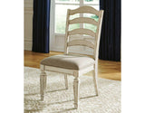 Ashley D743 Realyn 8 Pcs Oblong Ext Table, (6) Side Chairs, & Server