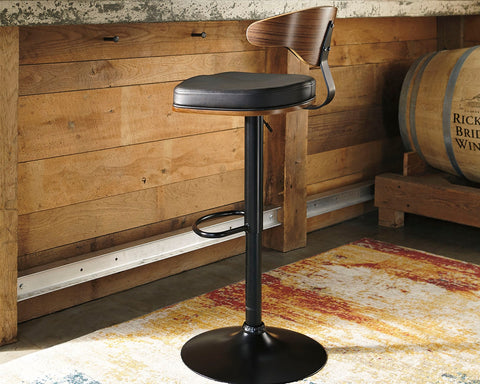 Ashley D120-330 Bellatier Tall Uph Swivel Barstool (1/CN) Brown/Black