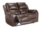 Ashley U33301 Rackingburg Reclining Sofa & Loveseat Leather Mahognay