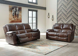 Ashley U33301 Rackingburg Reclining Sofa & Loveseat Leather Mahognay