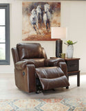 Ashley U3330125 Rackingburg Leather Rocker Recliner Mahogany