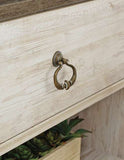 Ashley W267-68 Willowton 64" TV Stand w/ fireplace option Whitewash