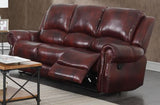 (SC) DL7033 Del Rio Wine Reclining Sofa and Loveseat